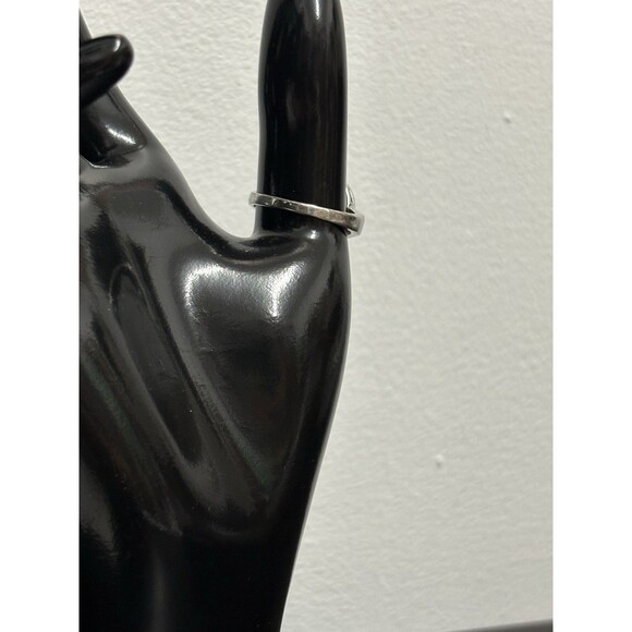 Faux Red Carnelian Stone On Silvertone Band Ring Costume Ring Size 9.75 - Picture 12 of 16